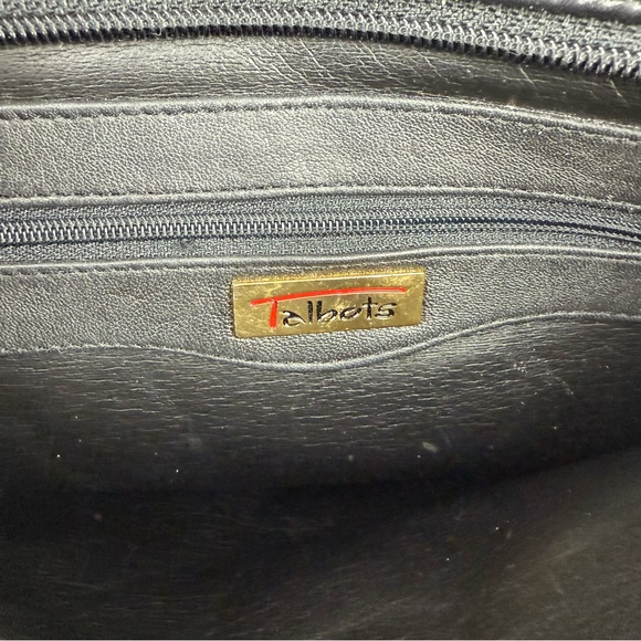 Talbots Vintage Chic Weave Handbag Black Leather Shoulder Bag‎ Braided Strap - Picture 6 of 13